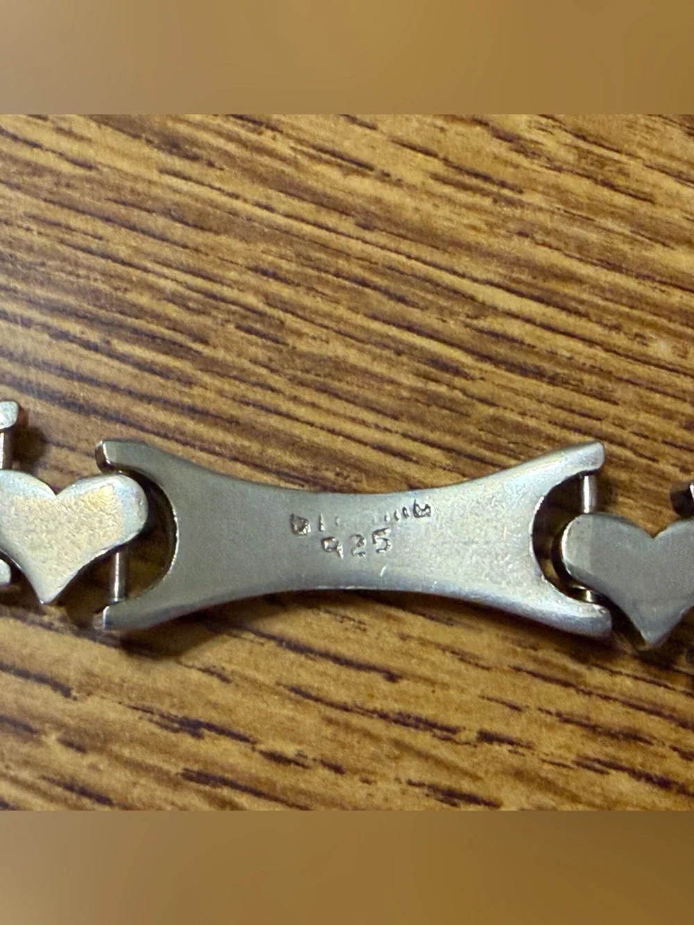 Sterling Silver Link Heart Bracelet
